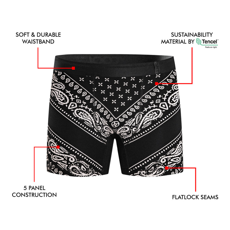 BOXER BRIEF - BLACK BANDANA