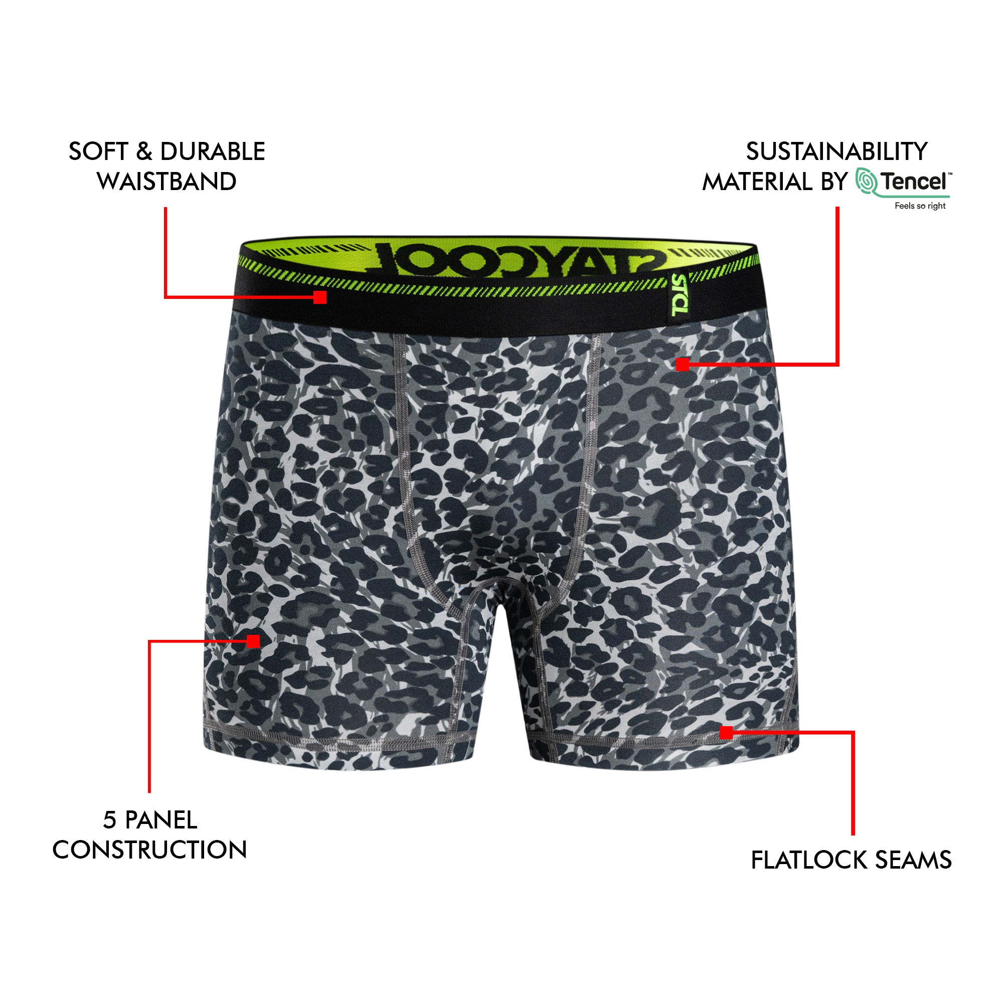 BOXER BRIEF - GRAYSCALE LEOPARD