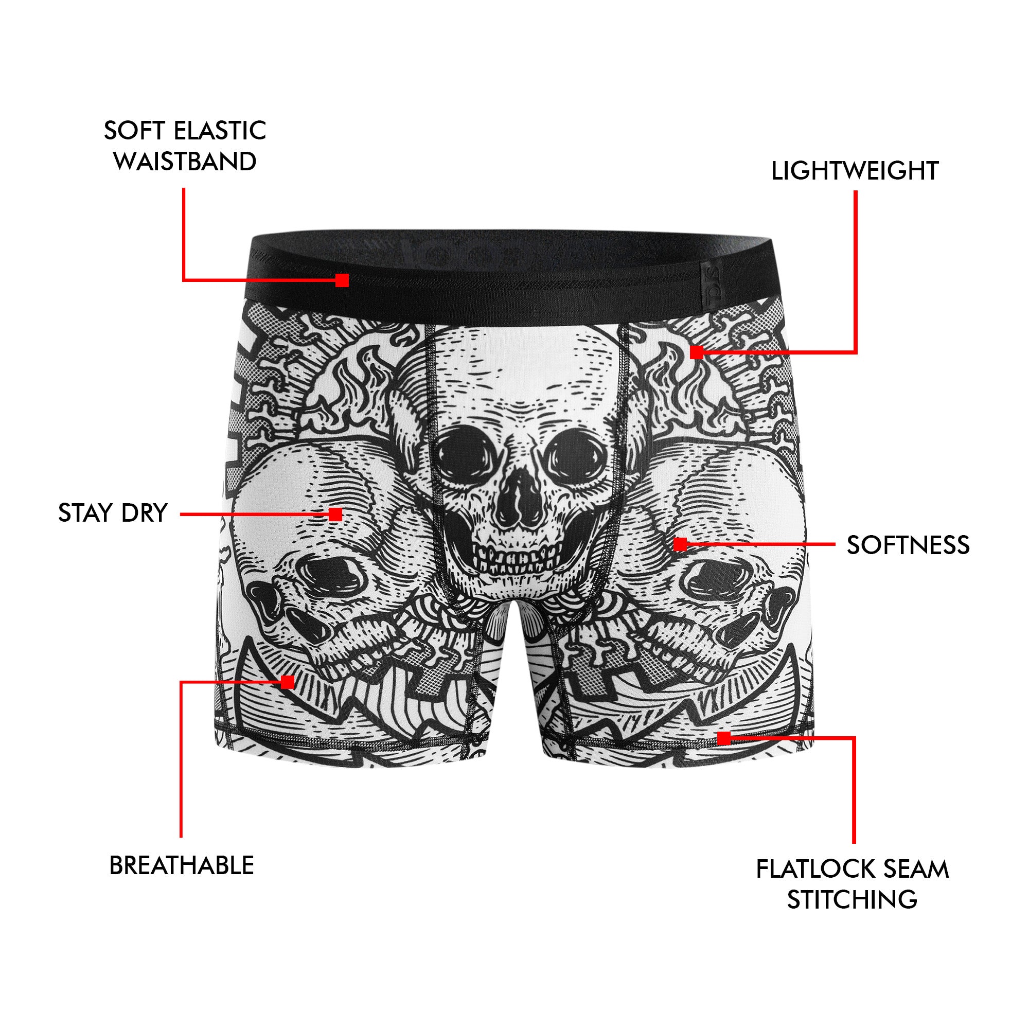 BOXER BRIEF SUPPLECOOL - SKULL DOMINION