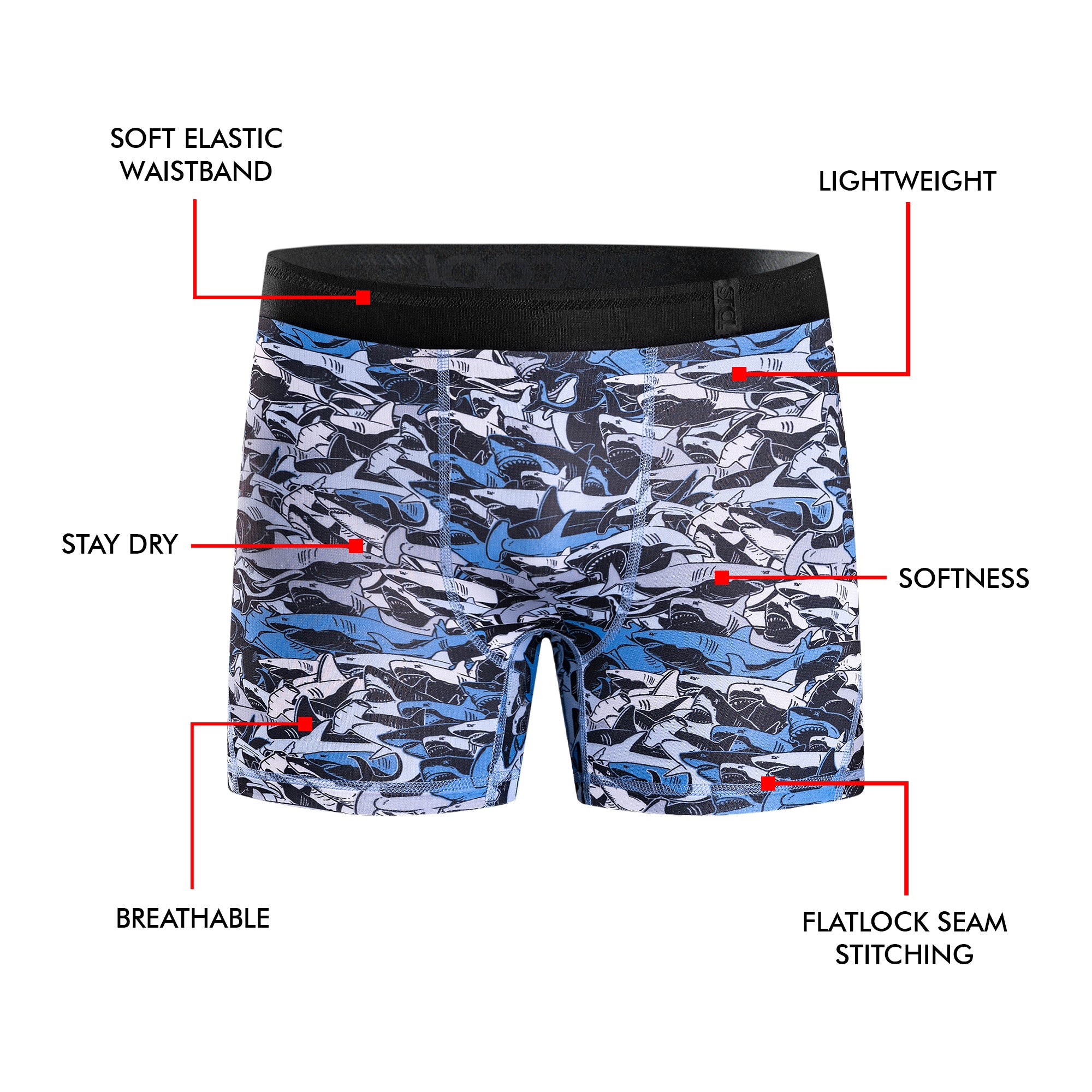 BOXER BRIEF SUPPLECOOL - SHARK RUSH